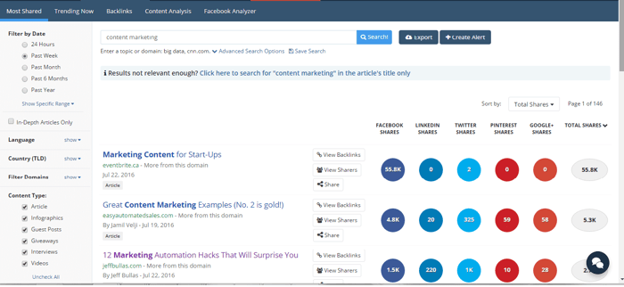 Top Marketing Apps - Buzzsumo