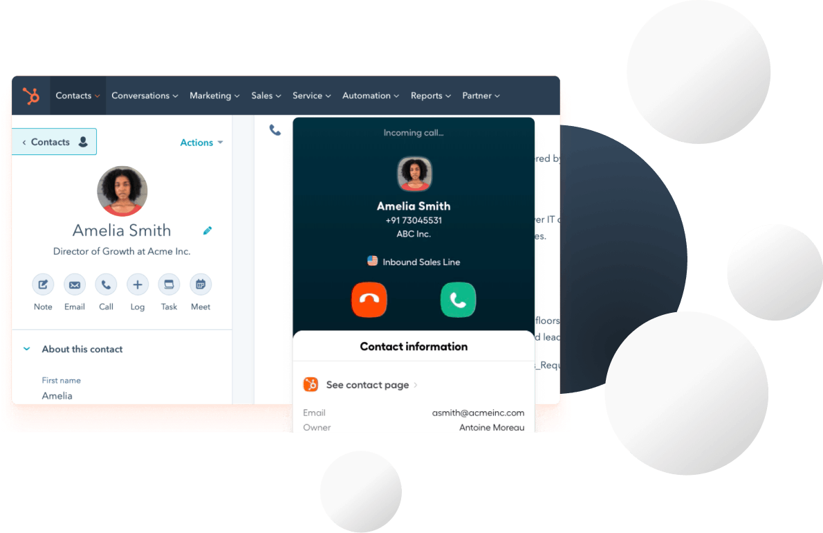 HubSpot Aircall Maßgeschneidertes Image