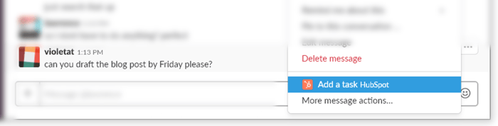 HubSpot Slack Integration Task Example